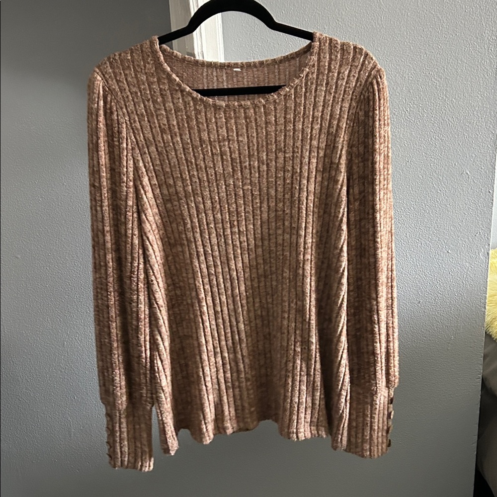 Textured long sleeve top